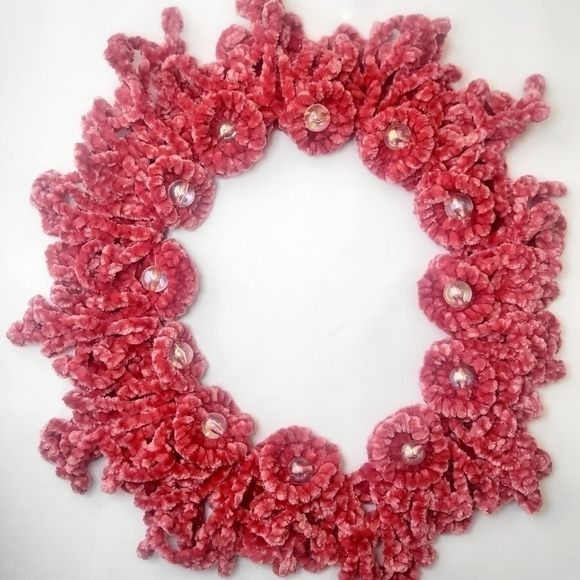 Infinity Scarf-Made 100% by hand. NWT- Frosted Cranberry Color. - Picture 2 of 7